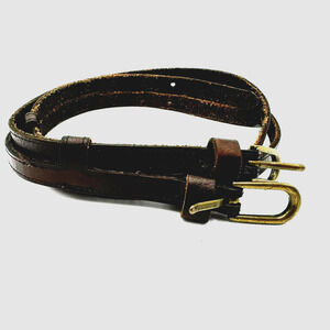 ABERCROMBIE | Kids Girls 13/14 Genuine brown‎ leather double 2 strap buckle belt